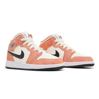 Jordan 1 Mid SE Orange Suede GS